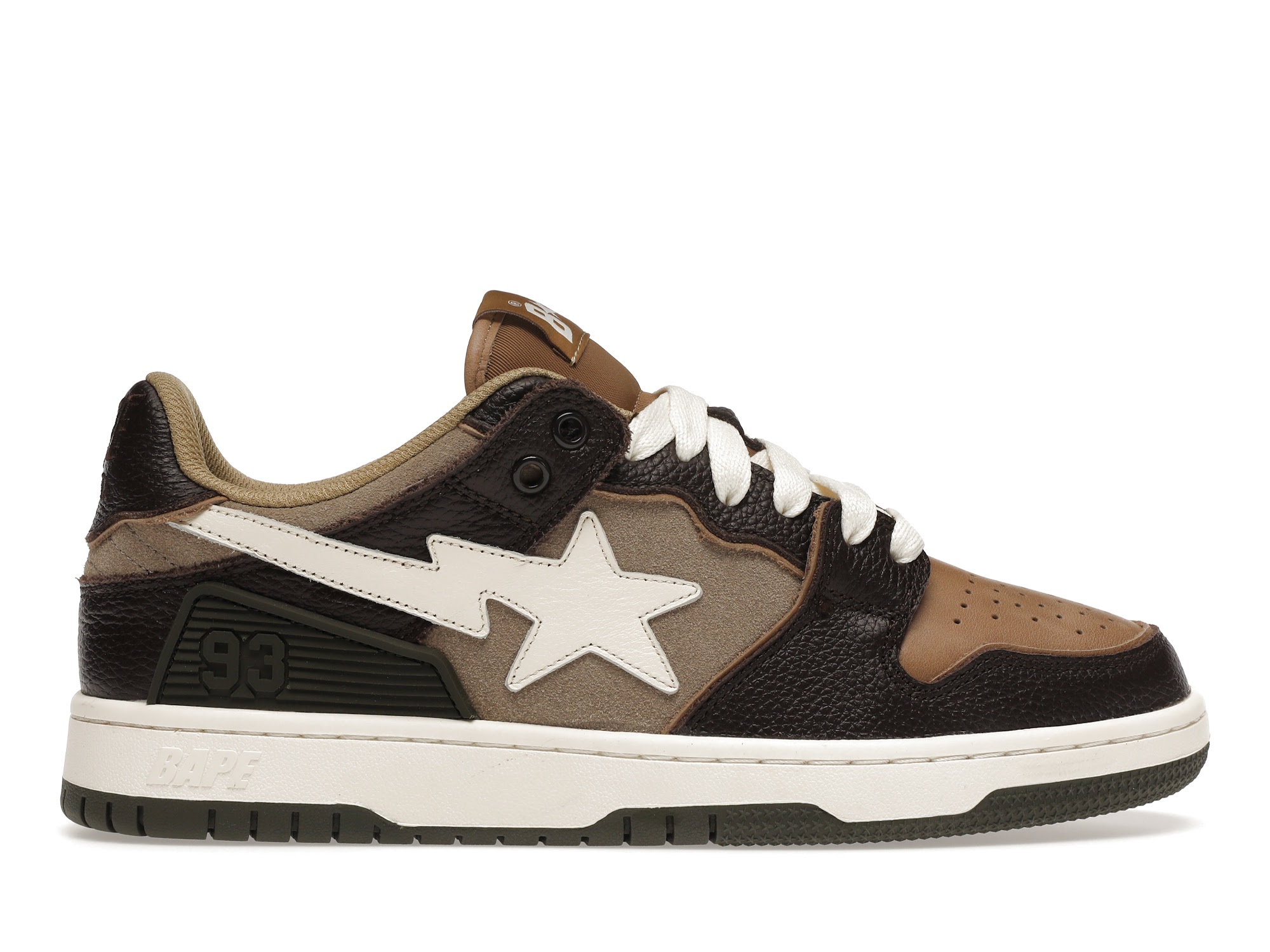 A BATHING APE BAPE SK8 STA BROWN IVORY