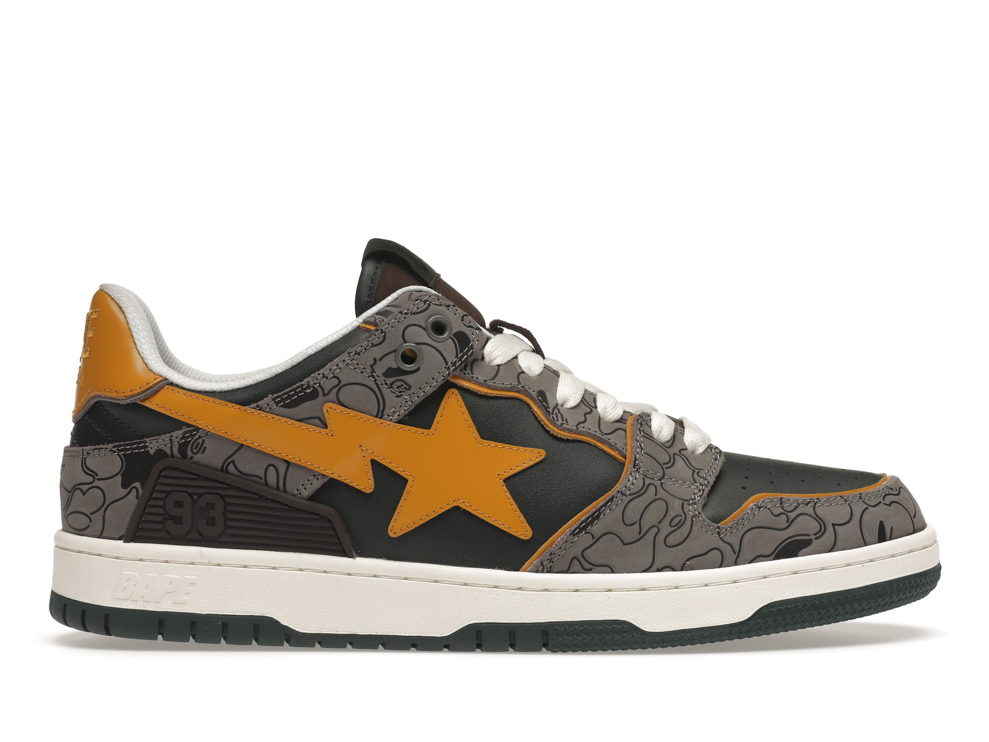 A BATHING APE BAPE SK8 STA GREY MUSTARD YELLOW