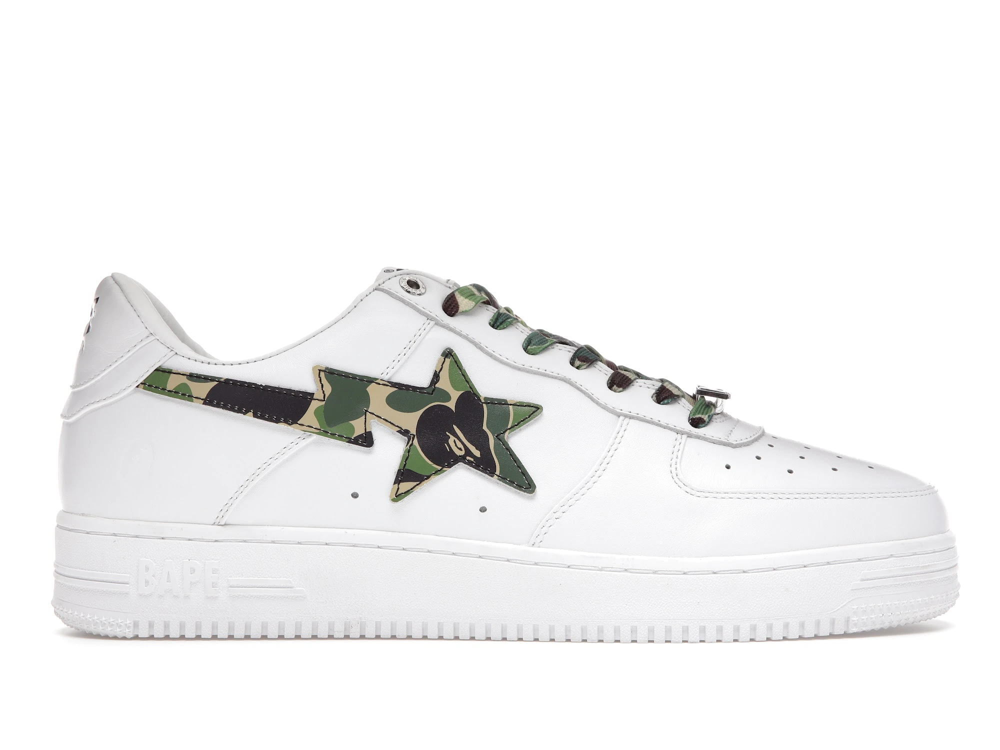 A BATHING APE BAPE STA LOW WHITE ABC CAMO GREEN