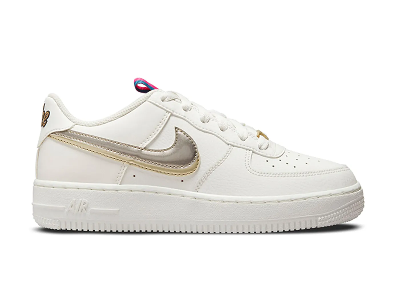 AIR FORCE 1 LV8 DOUBLE SWOOSH SILVER GOLD