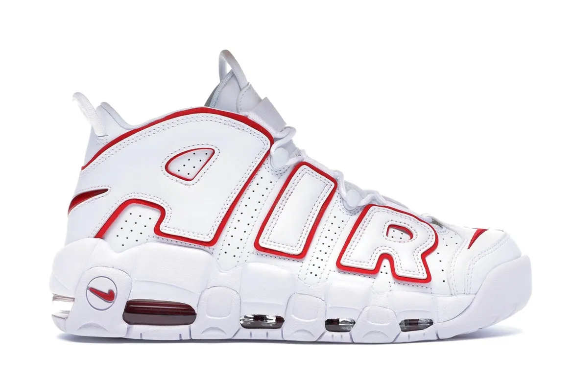 AIR MORE UPTEMPO WHITE VARSITY RED OUTLINE