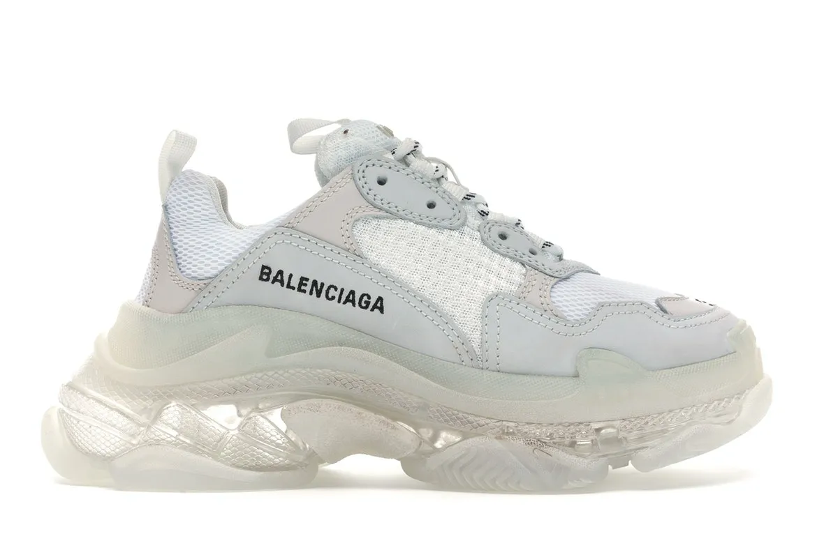 BALENCIAGA TRIPLE S WHITE CLEAR SOLE