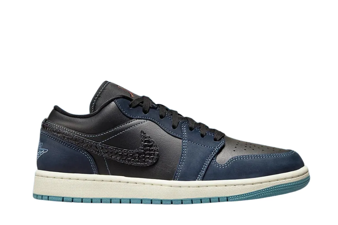 JORDAN 1 LOW SNAKE SKIN BLUE