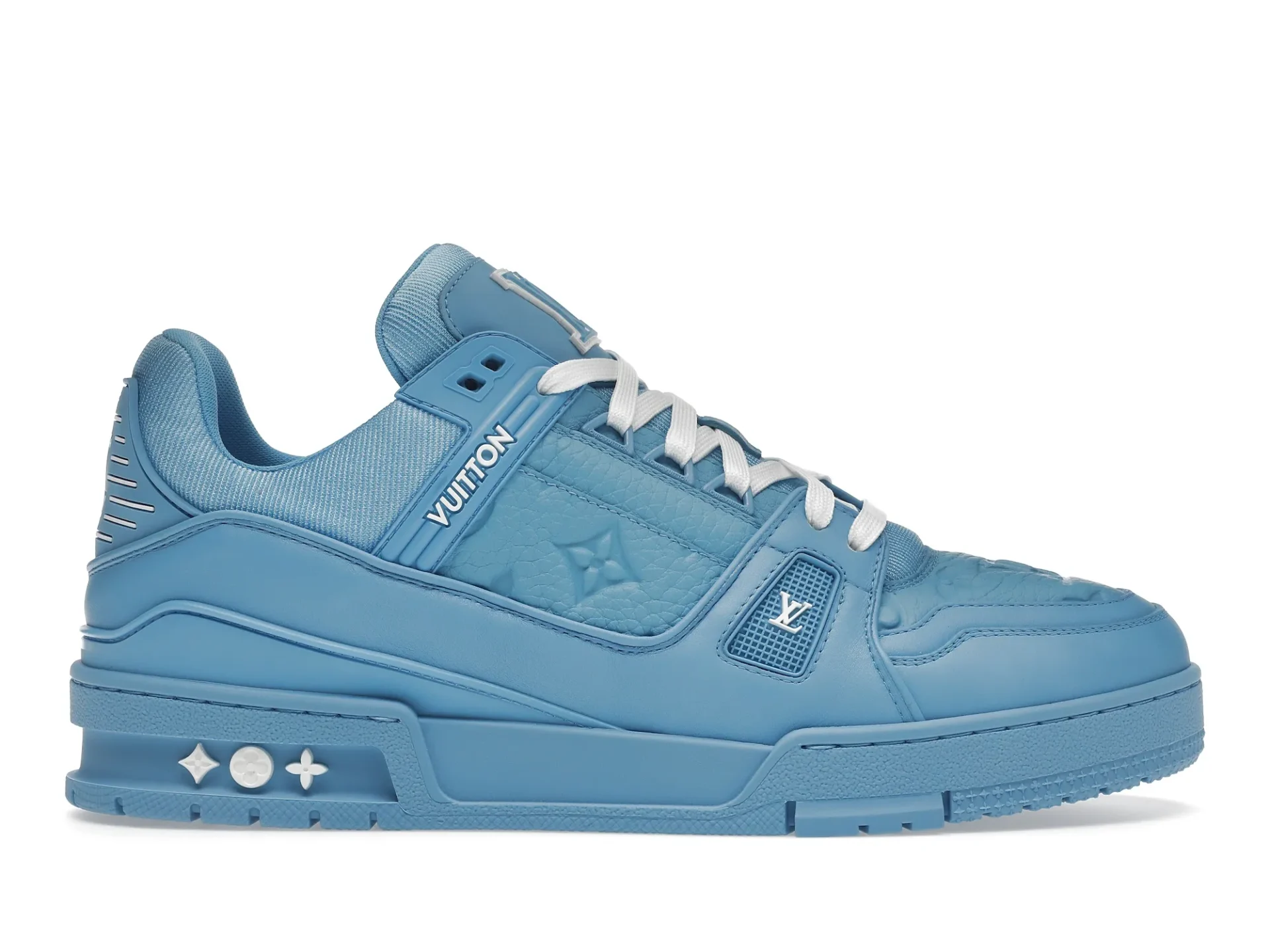 LOUIS VUITTON TRAINER BLUE EMBOSSED MONOGRAM